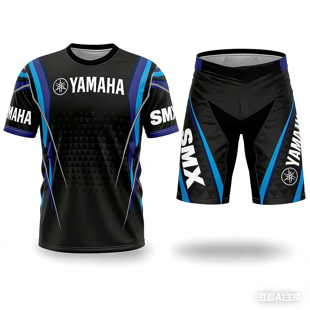 YAMAHA – ensemble de t-shirts de moto pour hommes et femmes, ample, respirant, à séchage rapide, com