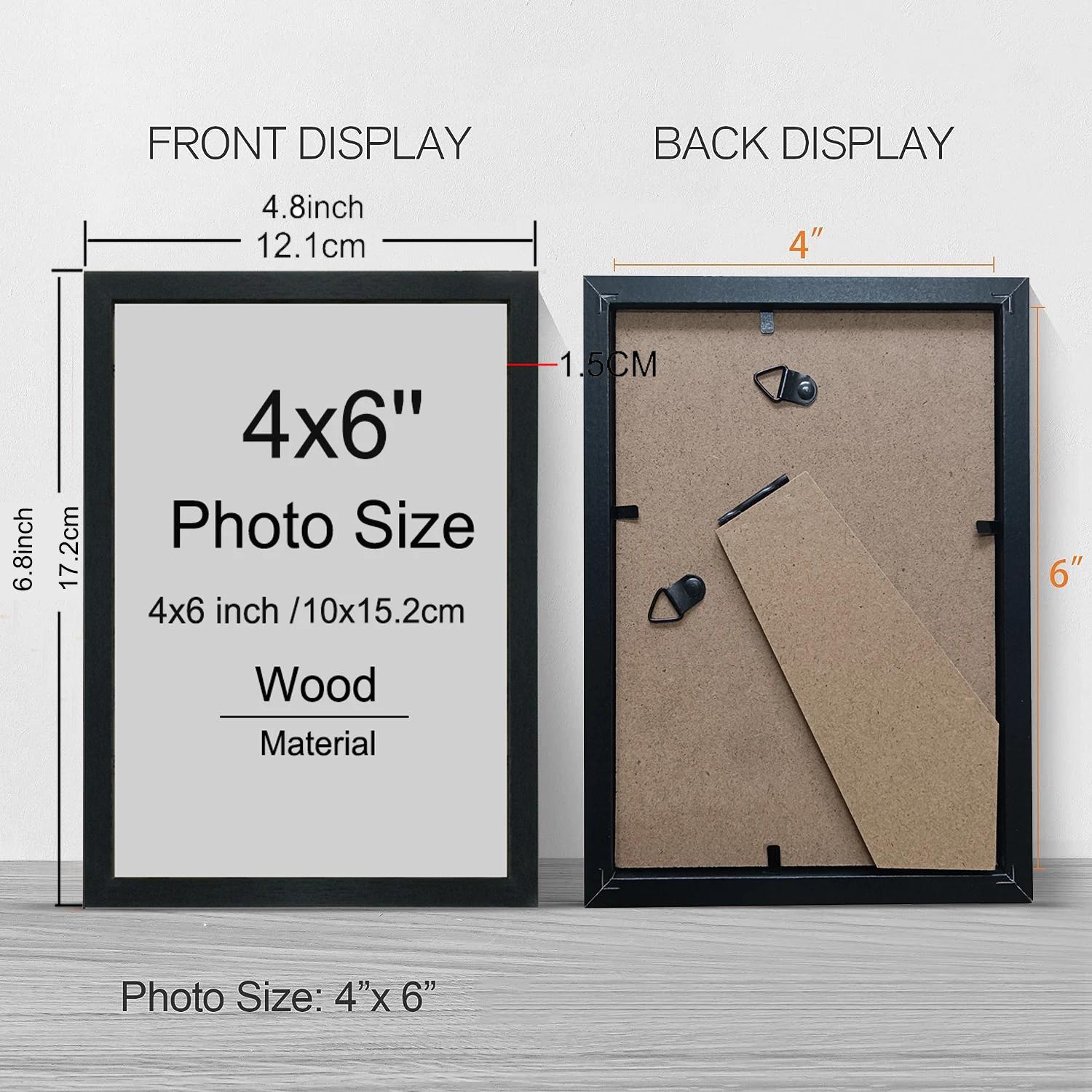 14 pièces 4x6 pouces cadres Photo, cadres Photo en bois sans tapis, table ou affichage mural pour im