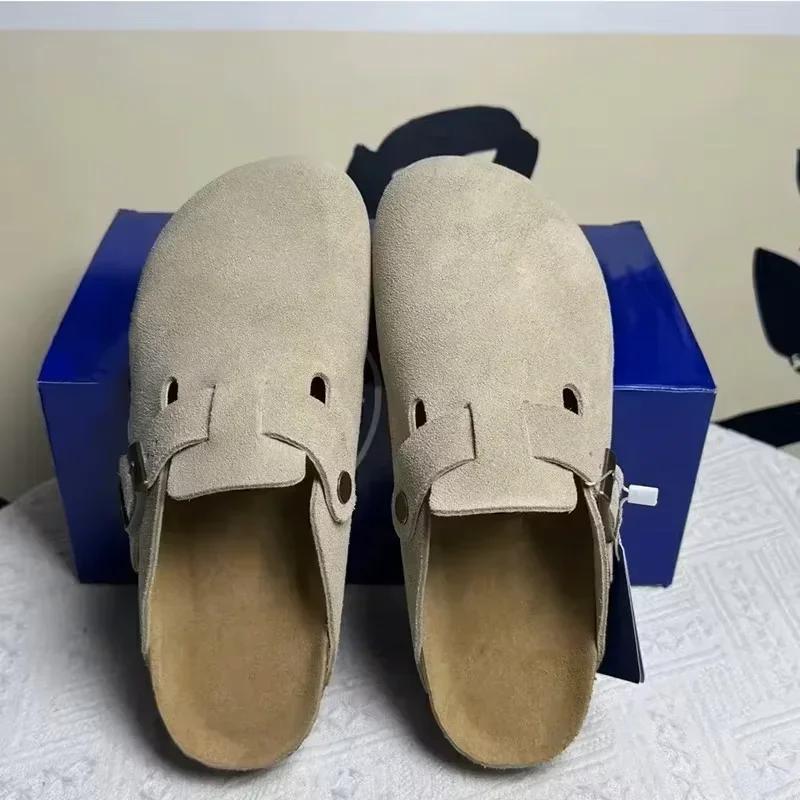 Sandales en cuir tendance printemps-automne 2026 pour hommes et femmes, style rétro décontracté, con