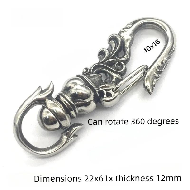1 pièce Mousqueton porte-clés punk en acier inoxydable 316, fermoir mousqueton pour homme, pour la f