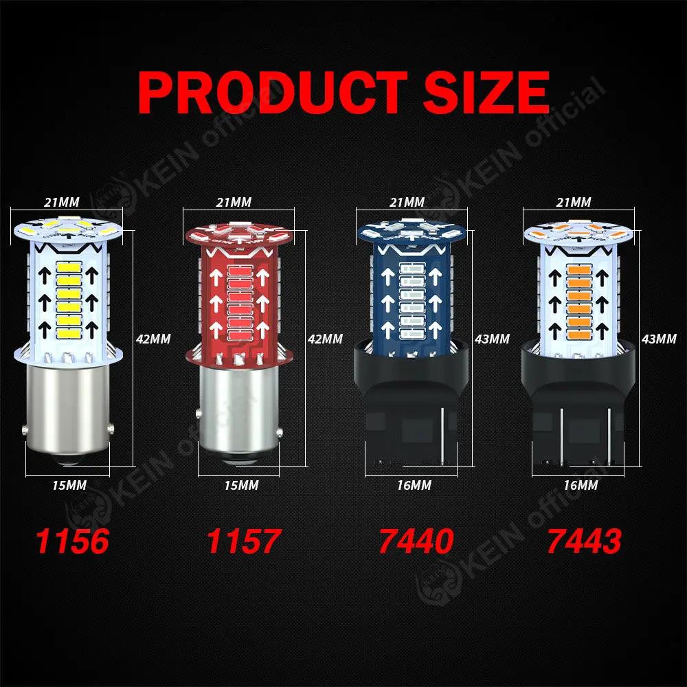 KEIN – feu Stop Flash 1157 ampoule Led stroboscopique P21W P21/5W 1156 BA15S BAY15D T20 7440 7443, f