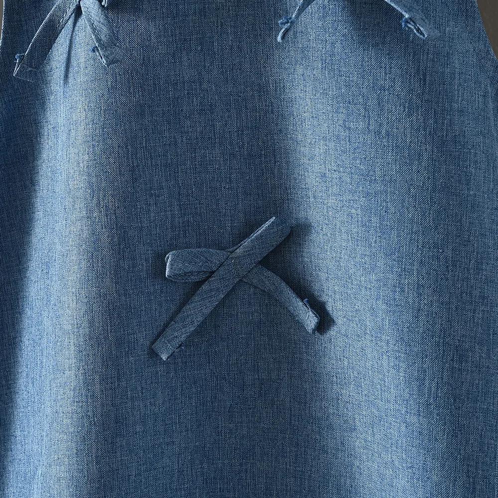 Nouvelle Robe Princesse d'Été Bleue Décontractée pour Filles, Col Rond, Sans Manches, avec Nœud et D