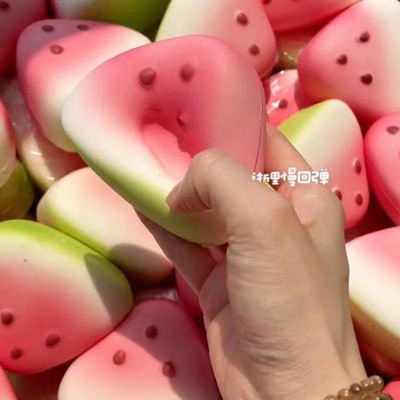Jouet de décompression Squishy en pastèque, mignon, à rebond lent, Anti-Stress, fruits à montée lent