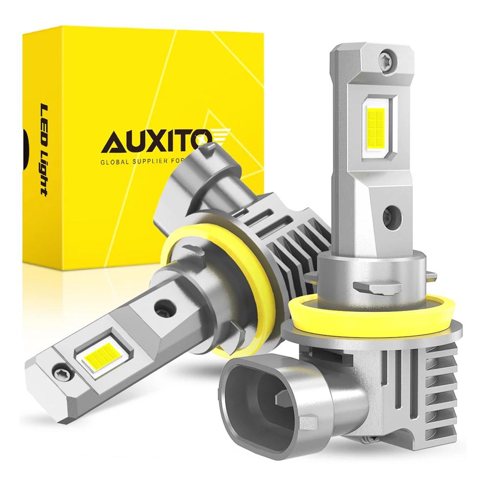 AUXITO 2 pièces sans ventilateur H11 H8 H9 9005 HB3 LED 360 ° Éclairage phare ampoule Auto antibro