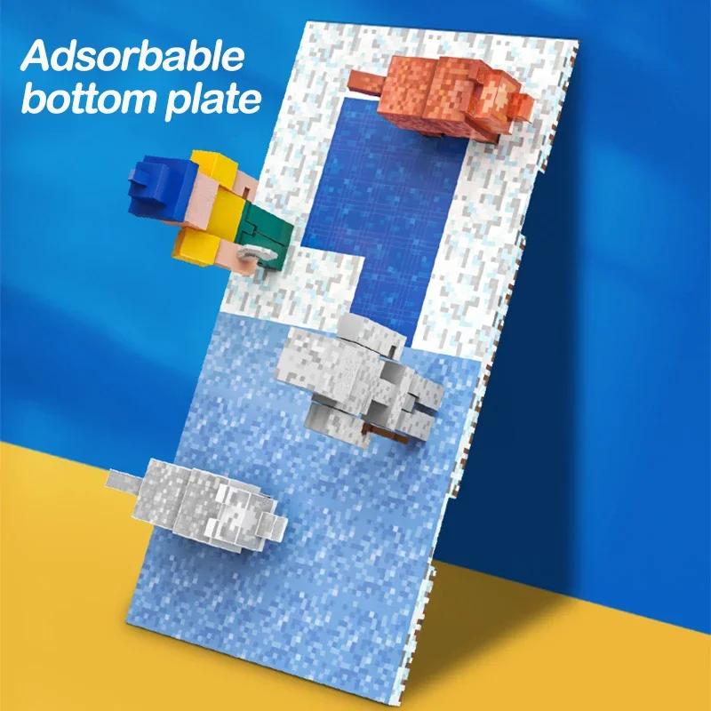 Plaque de Base magnétique, variété de plaques de Base assorties au monde de la Mine, blocs de constr