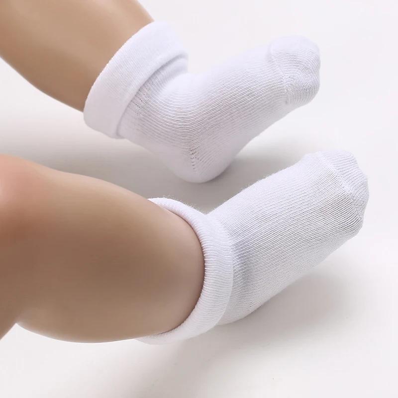 4 paires chaussettes courtes coton dentelle bébé 0-1 an - Blanc baptême garçons filles - Nouveau-né