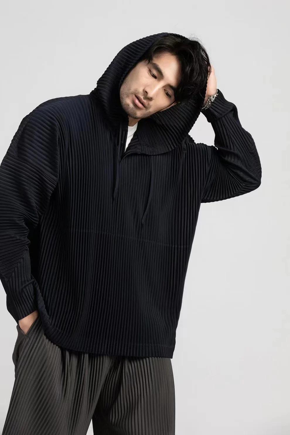 ATA YAKE-Sweat à Capuche Plissé pour Homme, Respirant, At Proximity, Wstring, Haut Décontracté