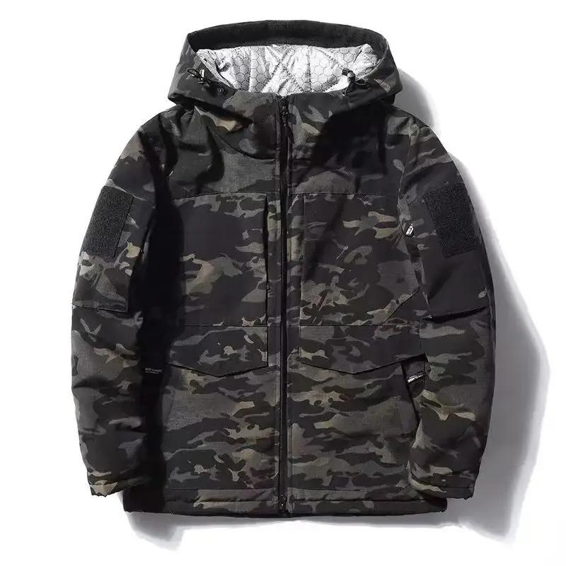 Veste thermique en coton camouflage militaire C09 pour homme, épaisse, chaude, coupe-vent, avec ferm