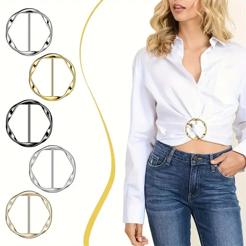 5 pièces/ensemble chemise polyvalente anneau boucle de ceinture ceinture et écharpe ajusteur ceintur