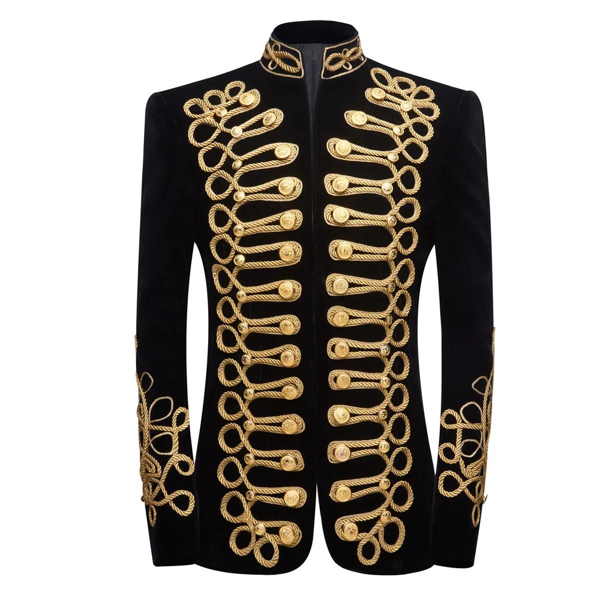 Robe de cour tridimensionnelle pour hommes, taille européenne et américaine, bouton en corde, specta