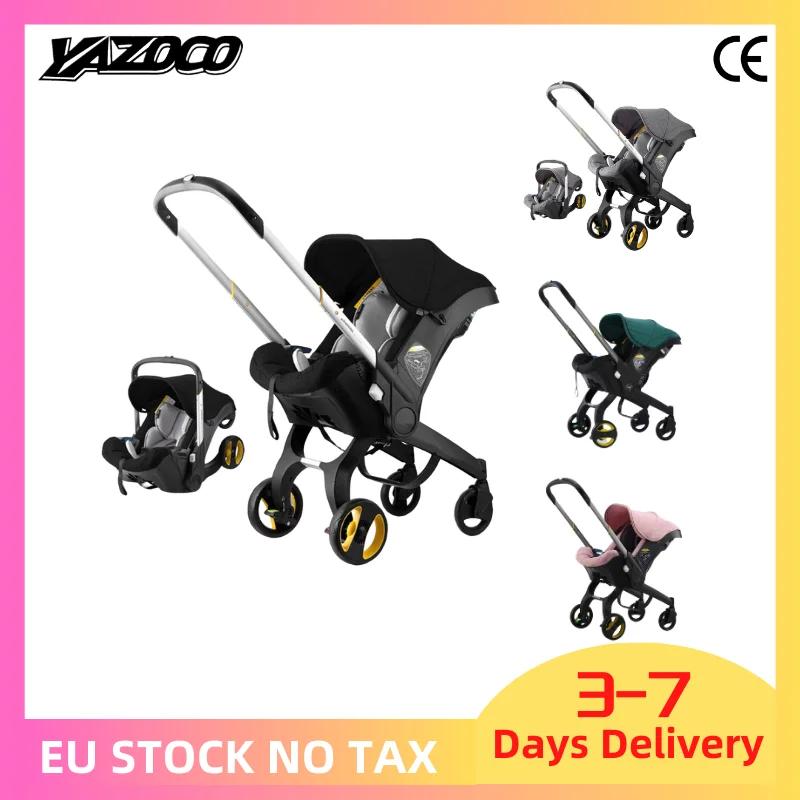 Poussette bébé 4 en 1, bidirectionnelle, multifonctionnelle, poussette bébé nouveau-né 3 en 1, siège