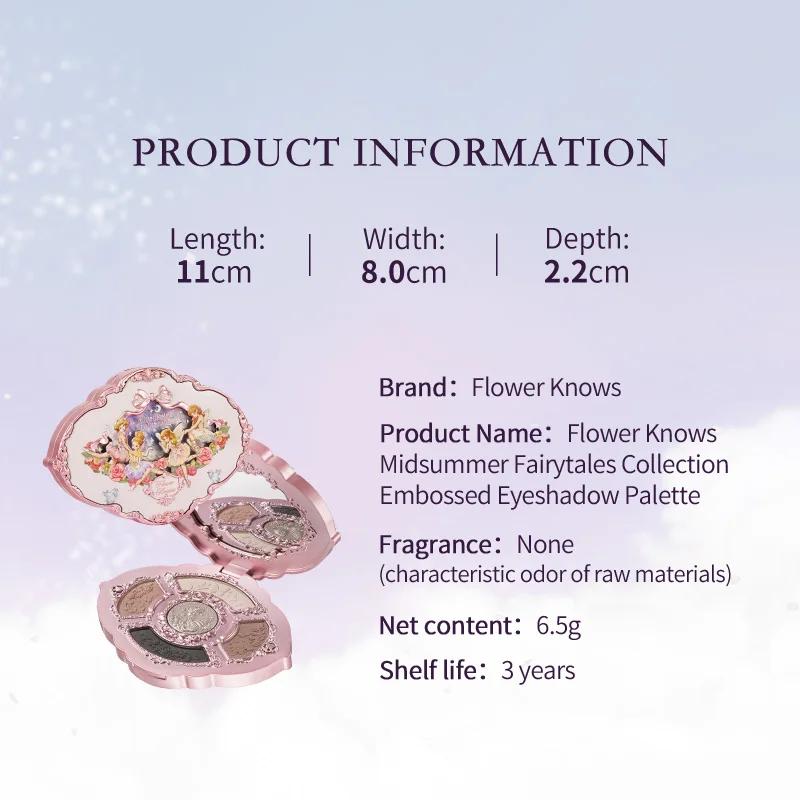 Palette de maquillage cinq couleurs en relief de la collection Flower Knows Midsummer Fairytales