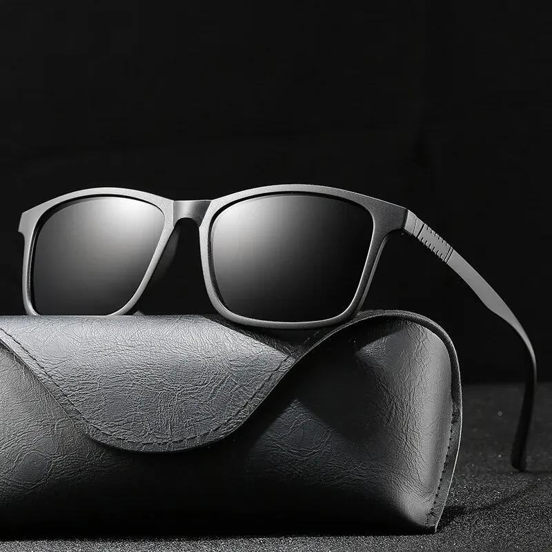 Hommes de luxe lunettes de soleil polarisées mode Vintage carré Ultra léger TR90 cadre conduite pêch