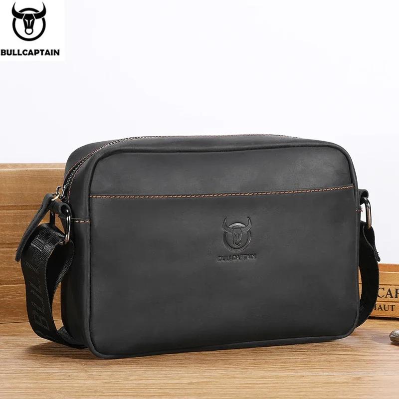 BULLCAPTAIN-Sac à Bandoulière en Cuir group pour Homme, Sac de Voyage Rétro de Grande Capacité, Cuir