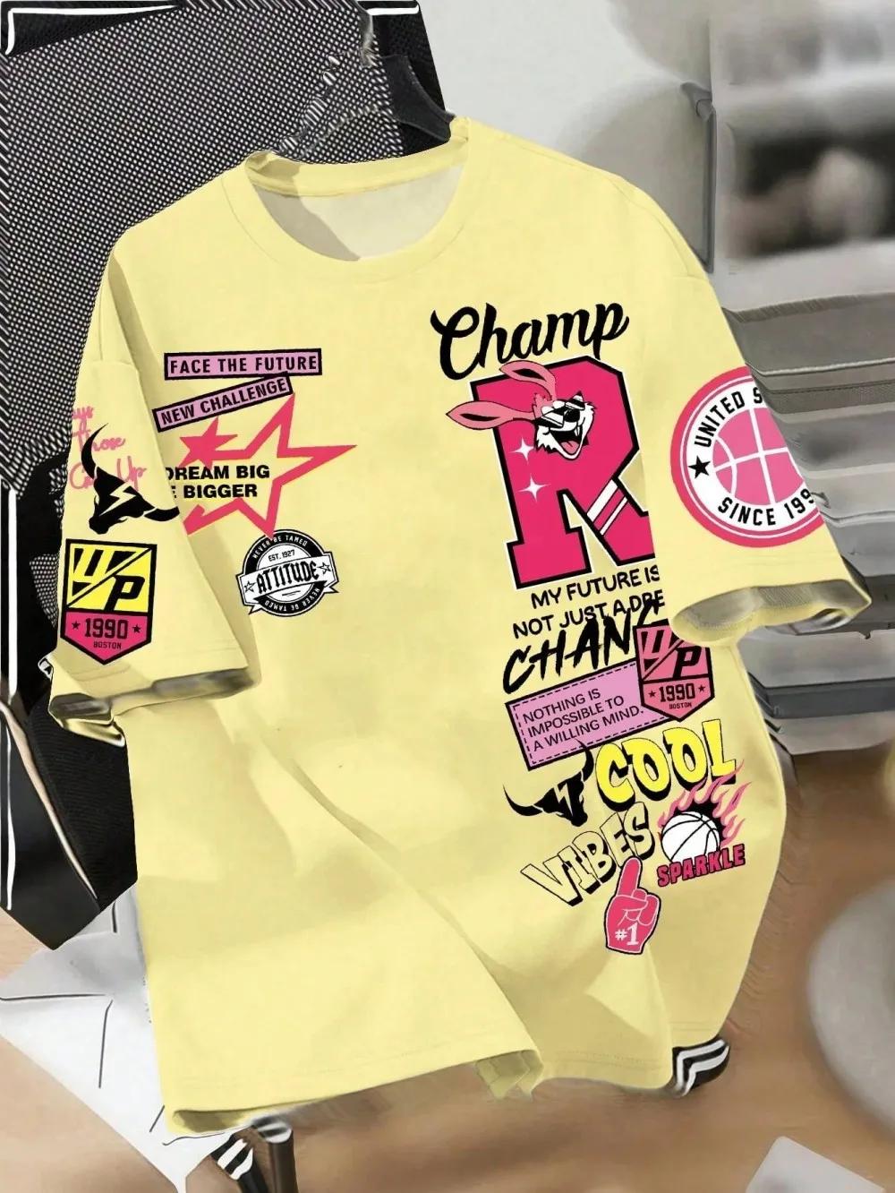 Nouveau T-shirt créatif respirant pour hommes avec motif imprimé Graffiti haut de sport confortable