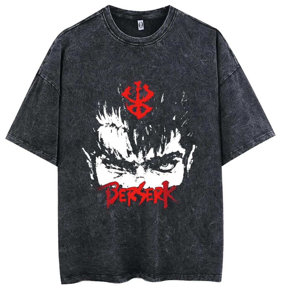 Hip Hop hommes Streetwear T-Shirt rétro Vintage lavé Anime graphique T-Shirt hommes Harajuku coton d