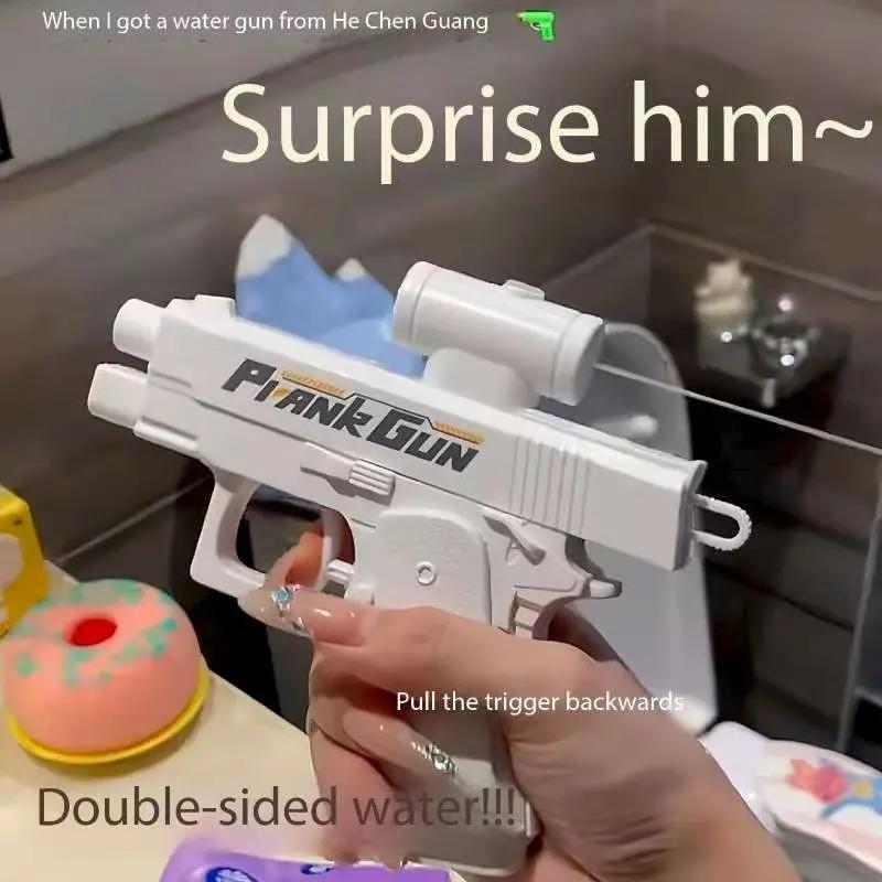Pistolet à eau inverse Double face drôle-jouet de farces d'été, Mini pulvérisateur d'eau tactique po