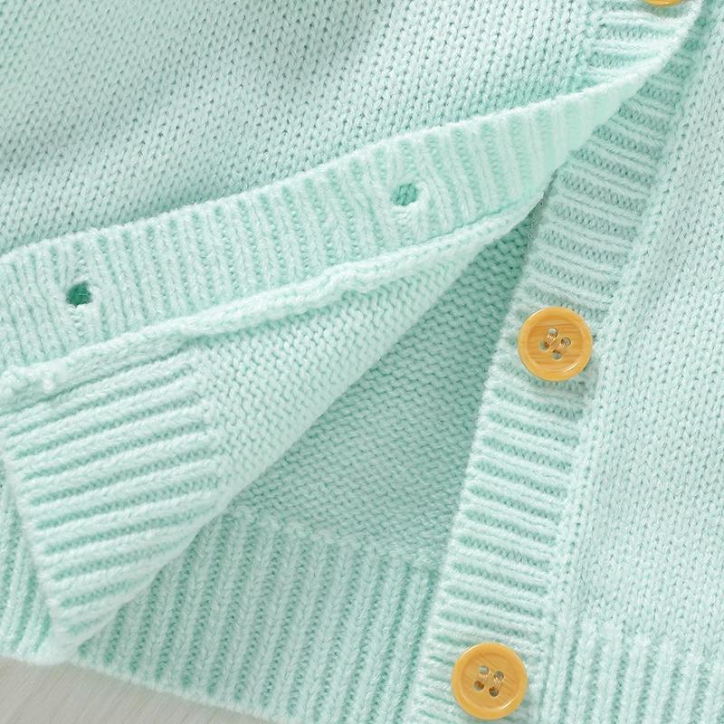 Cardigan tricoté en acrylique pour bébés filles de 6 à 36 mois, doux, manches longues, col en v, sim