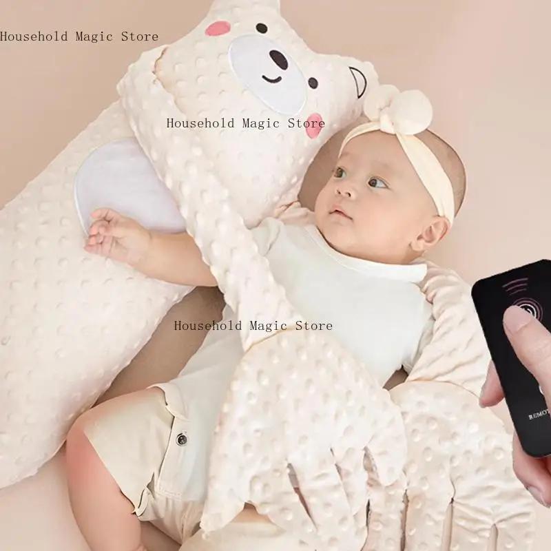 Dessin animé bébé aide au sommeil apaisant main oreiller pacifier poupée main avec télécommande pour
