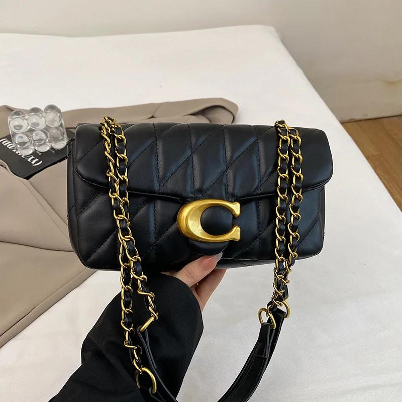 Sac à main féminin haut de gamme avec sangle chaîne diamant petit sac carré bandoulière tendance