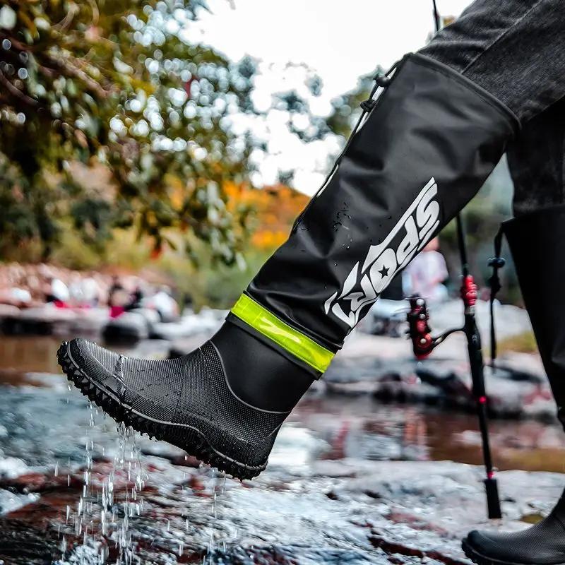 Bottes de pluie montantes pour hommes, imperméables et antidérapantes, style couple, pour l'extérieu