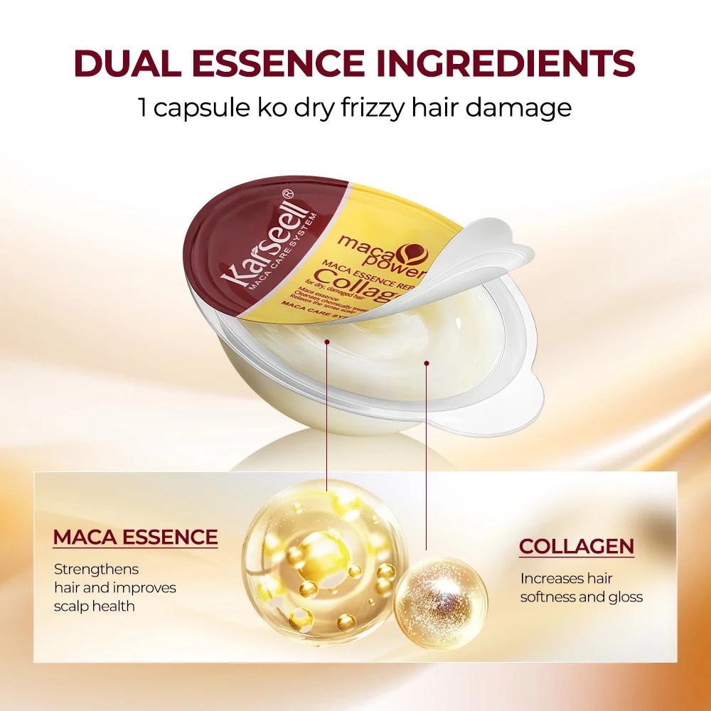 Karseell 8 Pack masque capillaire au collagène pour cheveux secs et endommagés huile d'argan taille