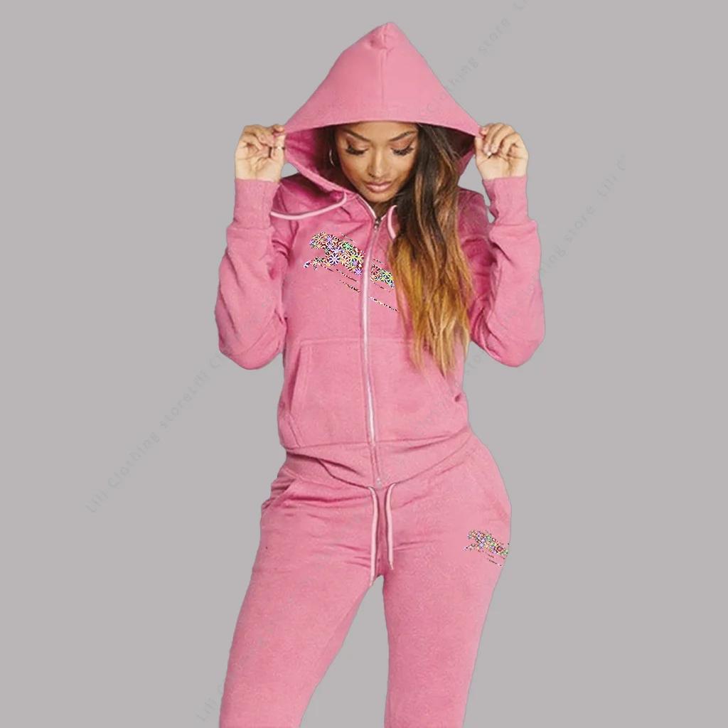 Survêtement femme sweat à capuche esthétique sweats pantalons de survêtement 2 pièces ensemble cardi
