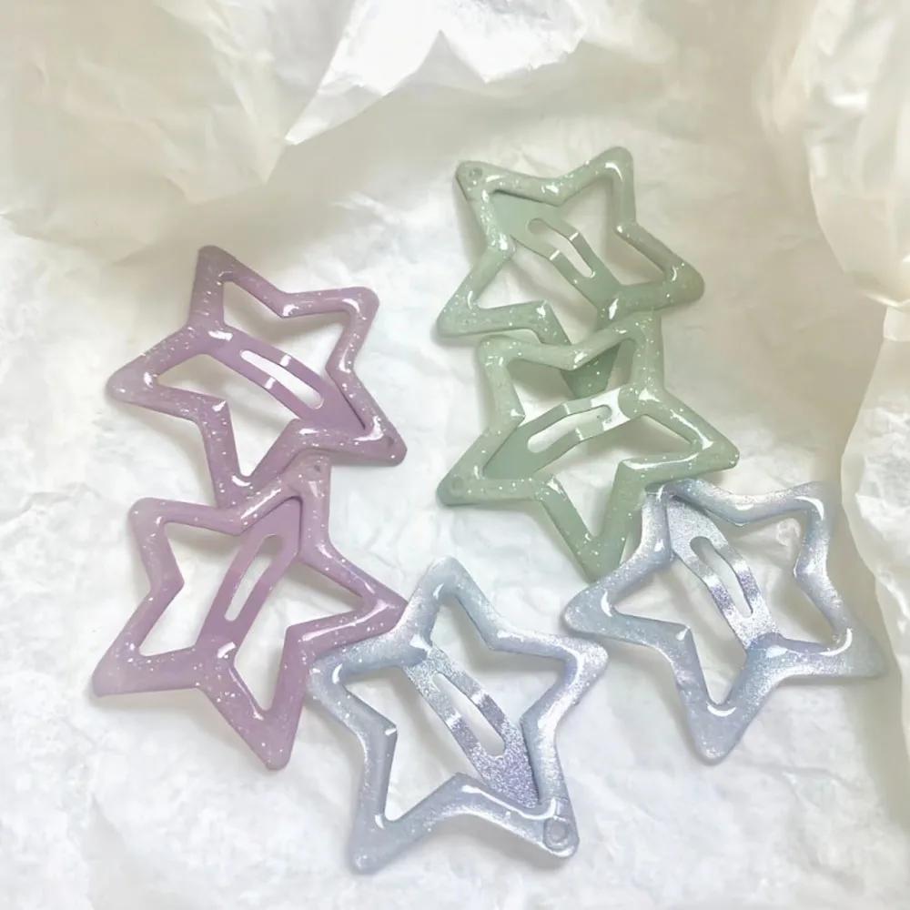 Pinces à cheveux tendance étoile colorée BB, brillantes et mignonnes, accessoires pour cheveux Y2k,