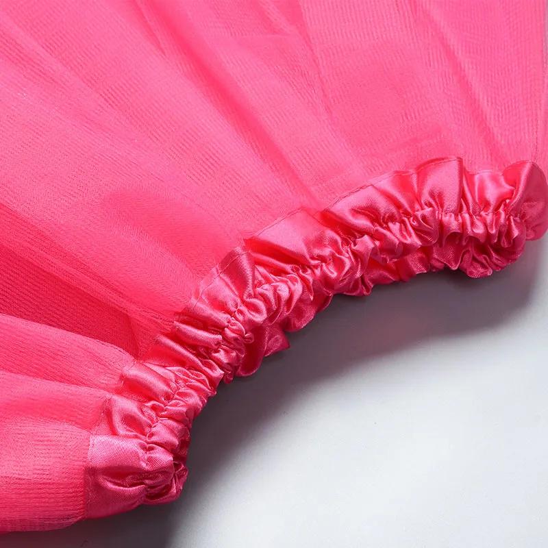 Fille élastique Ballet Dancewear Tutus Mini jupe pour fête d'anniversaire danse 3 couches Tulle Tutu
