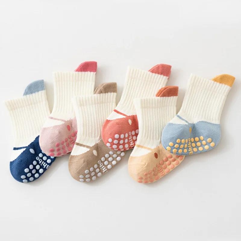 3 paires/lot chaussettes pour enfants pour filles garçons coton doux enfant en bas âge plancher mais