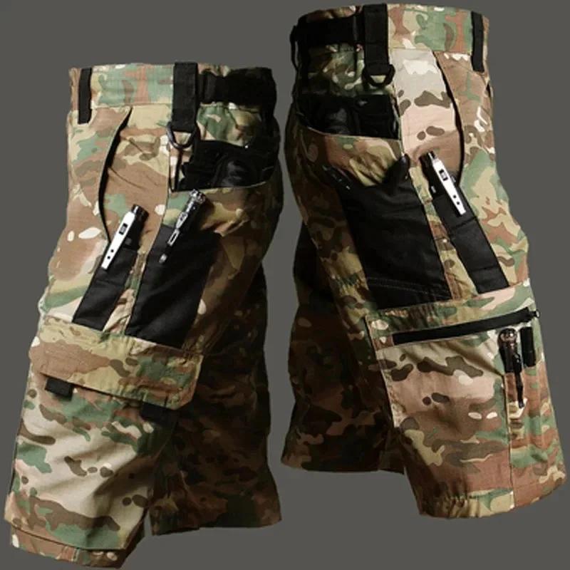 Shorts de camouflage pour hommes, pantalons militaires multi-poches à séchage rapide, pour l'été, ra