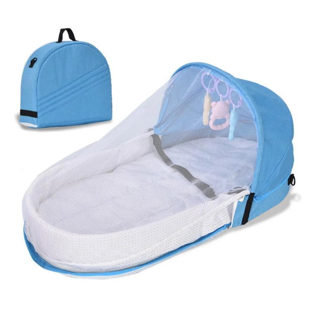 Lit de voyage pliable simple pour bébés nouveau-nés, lit anti-pression portable, léger et facile à t