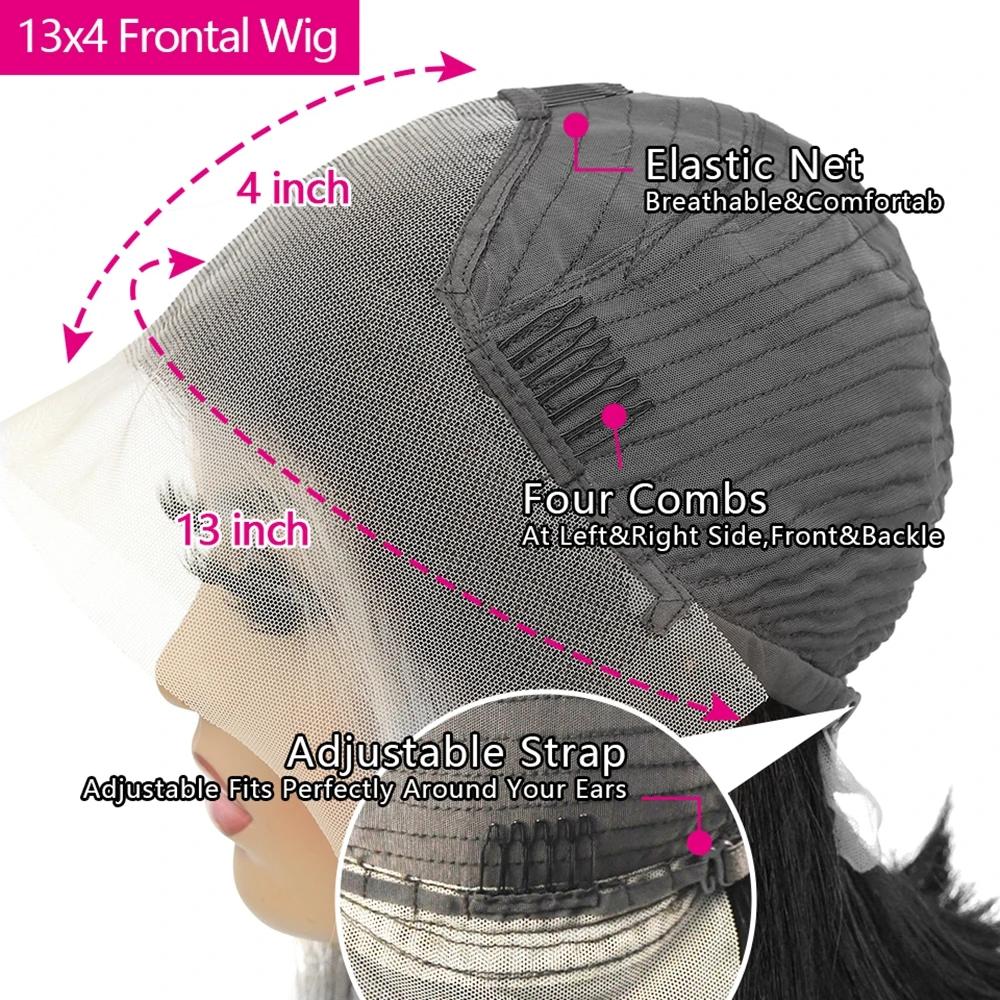 Perruque de cheveux humains droite pour femme, dentelle pré-plumée, brésilienne, Frmetals, bon march