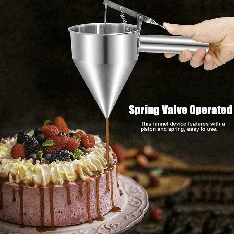 Takoyaki – distributeur d'entonnoir en acier inoxydable, outils de cuisson, avec support, boules de
