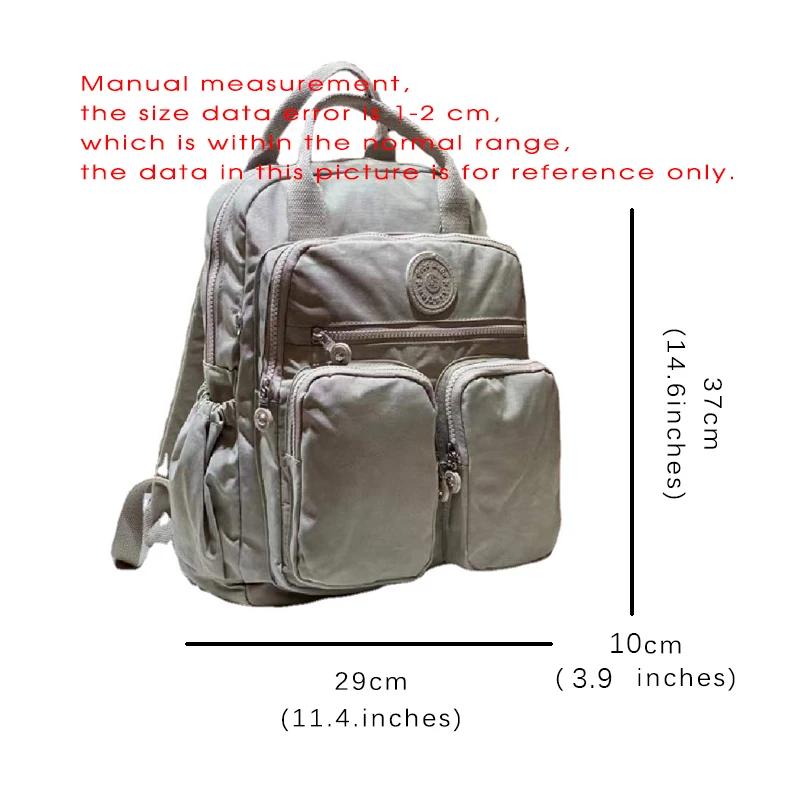 Sac à dos imperméable en Nylon pour femmes, poignée souple, solide, multi-poches, fermeture éclair,