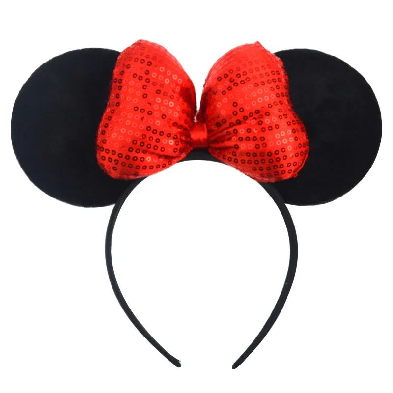 Bandeau souris oreilles de dessin animé, nœuds à paillettes, accessoires pour cheveux de fête Cospla