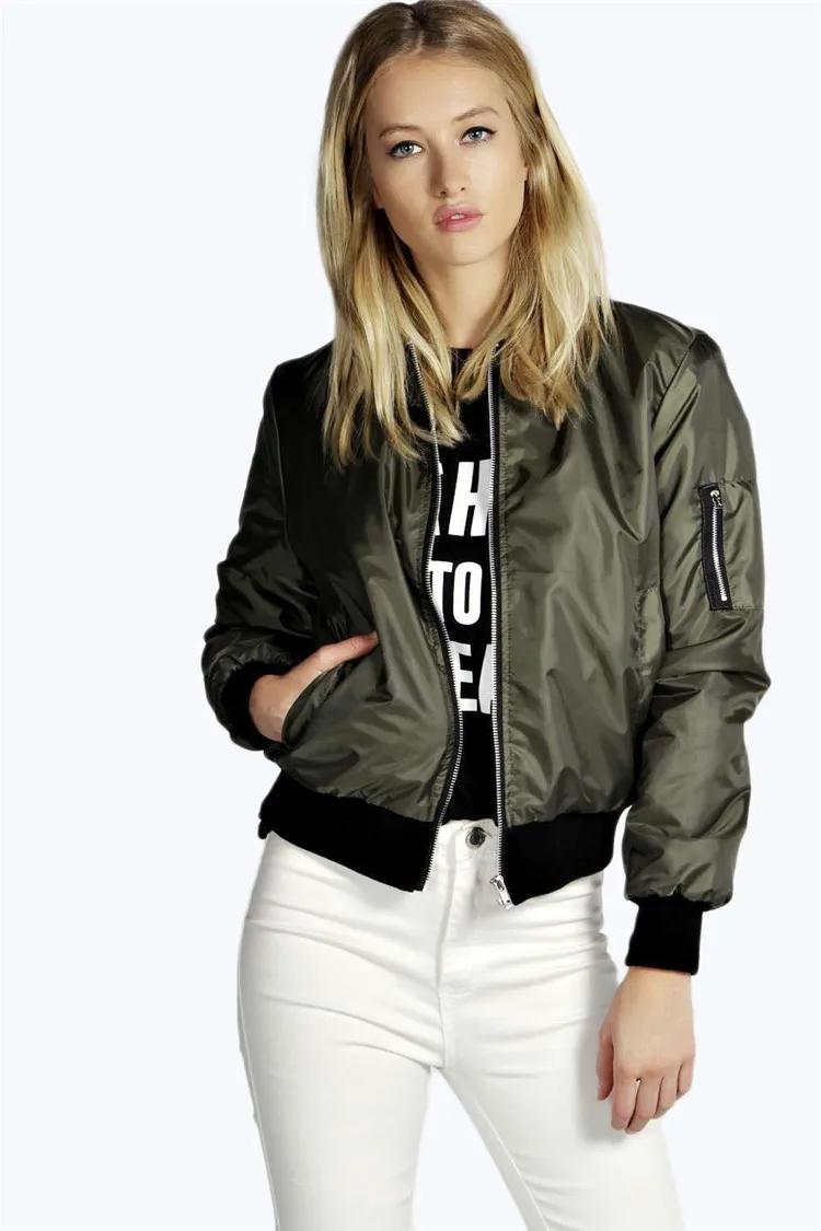 Automne nouvelles vestes courtes pour femmes Vintage haute rue col rond Bomber femme mode fermeture