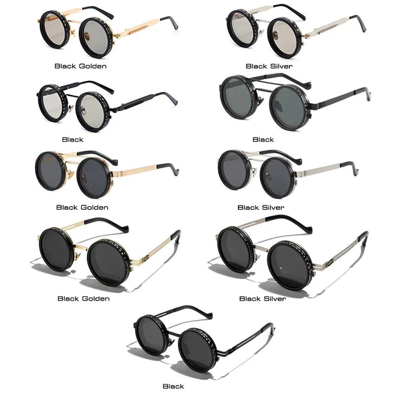 SHAUNA rétro métal rond Punk ND9 niveaux réglable gradation lunettes de soleil femmes polarisées UV4