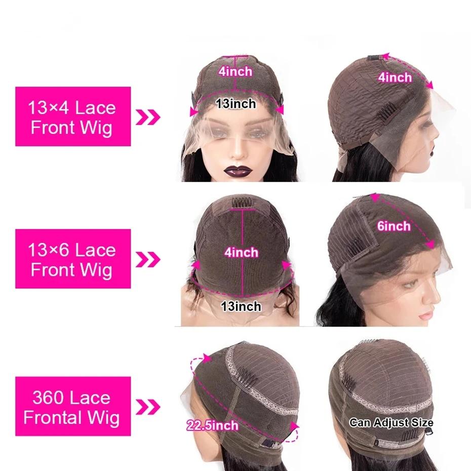 Perruque Full Lace Wig Body Wave Brésilienne Naturelle, 34 Pouces, Pre-Plucked, Transparent, Bling,
