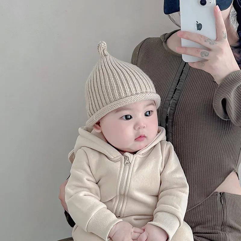 Bonnet en laine au crochet pour enfants, bonnet pull mignon pour bébé, bonnets chauds pour tout-peti