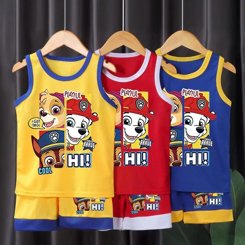 PAW Patrol – ensemble de vêtements de Sport en maille à séchage rapide pour enfants, vêtements de ba