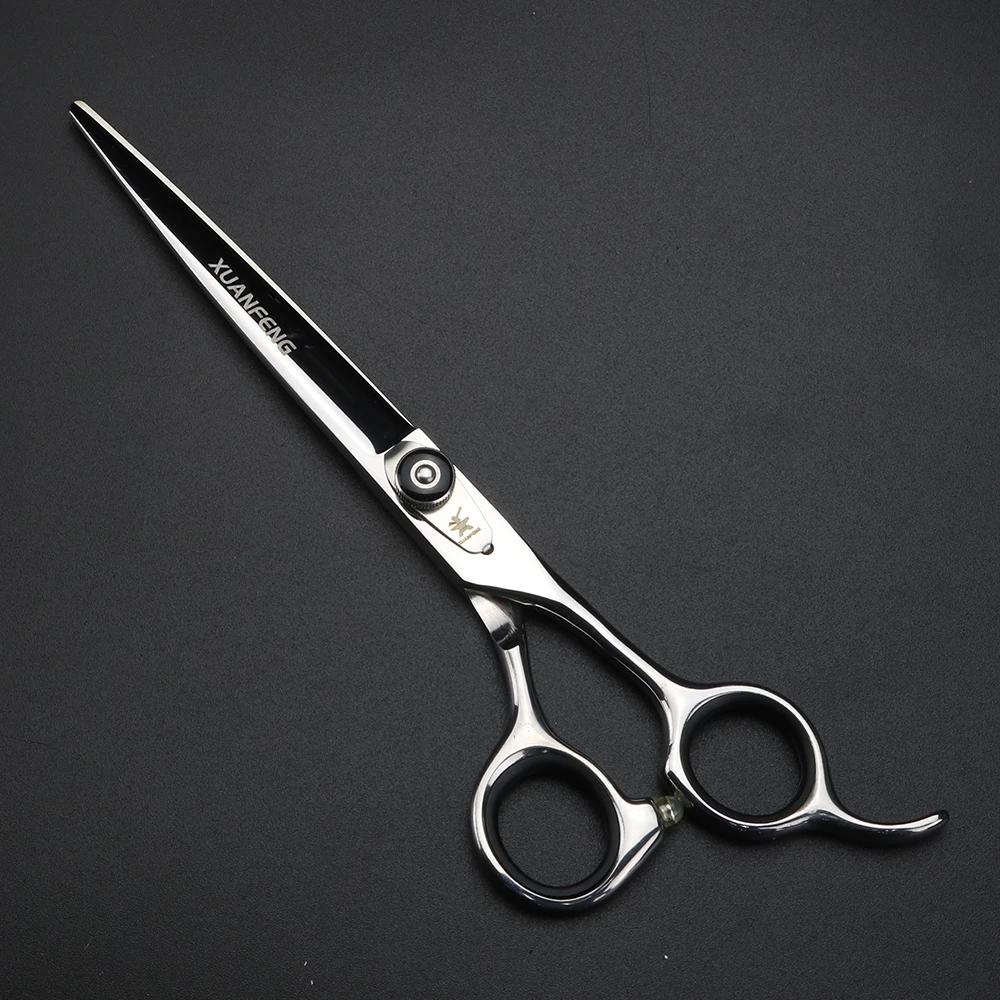 XUANFENG – ciseaux à cheveux de 7 pouces, ciseaux de coupe de barbier en acier 440C avec vis à tensi