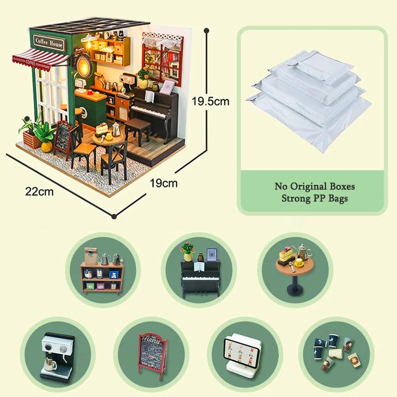 Analyste de construction de modèles de maison de course miniatures en bois pour enfants, puzzles 3D