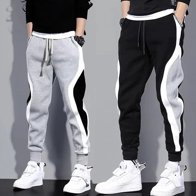 Pantalon large décontracté pour homme, pantalon de sport respirant, ULélastique, patchwork à neuf po