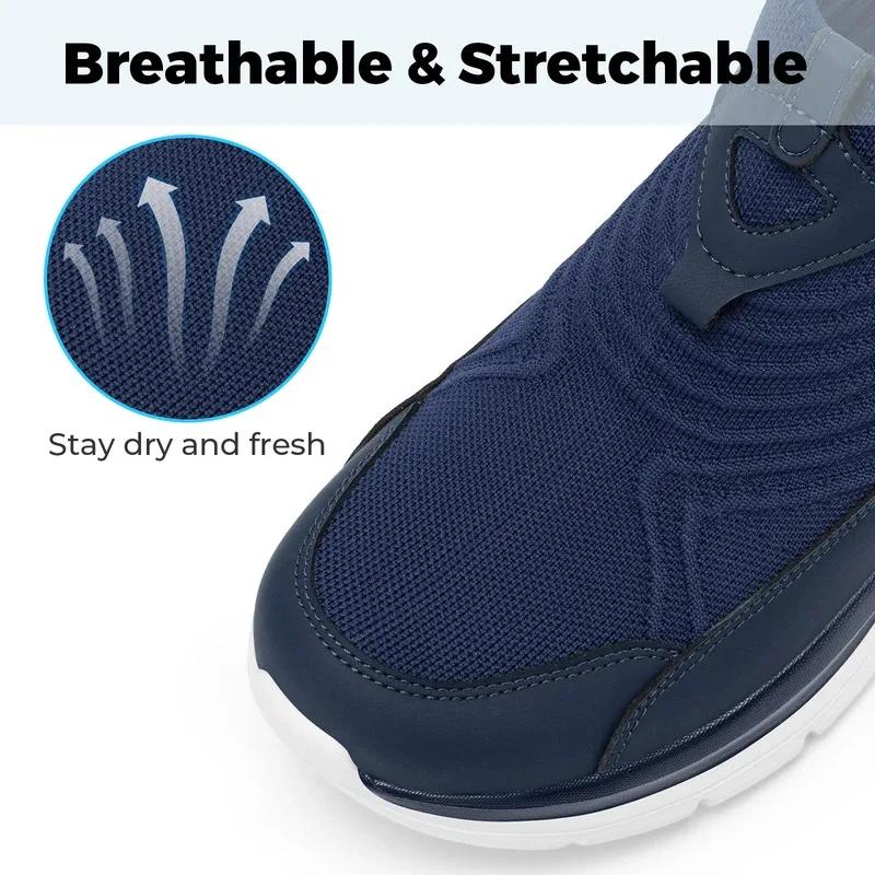 Fitville large hommes chaussures de course à enfiler léger respirant en plein air décontracté sport