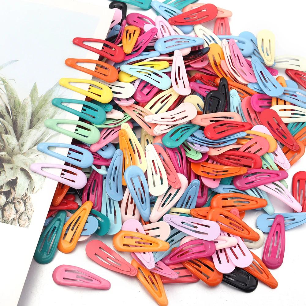 Pinces à cheveux BB colorées pour filles, 30 pièces, 3cm, épingle à cheveux en forme de goutte d'eau