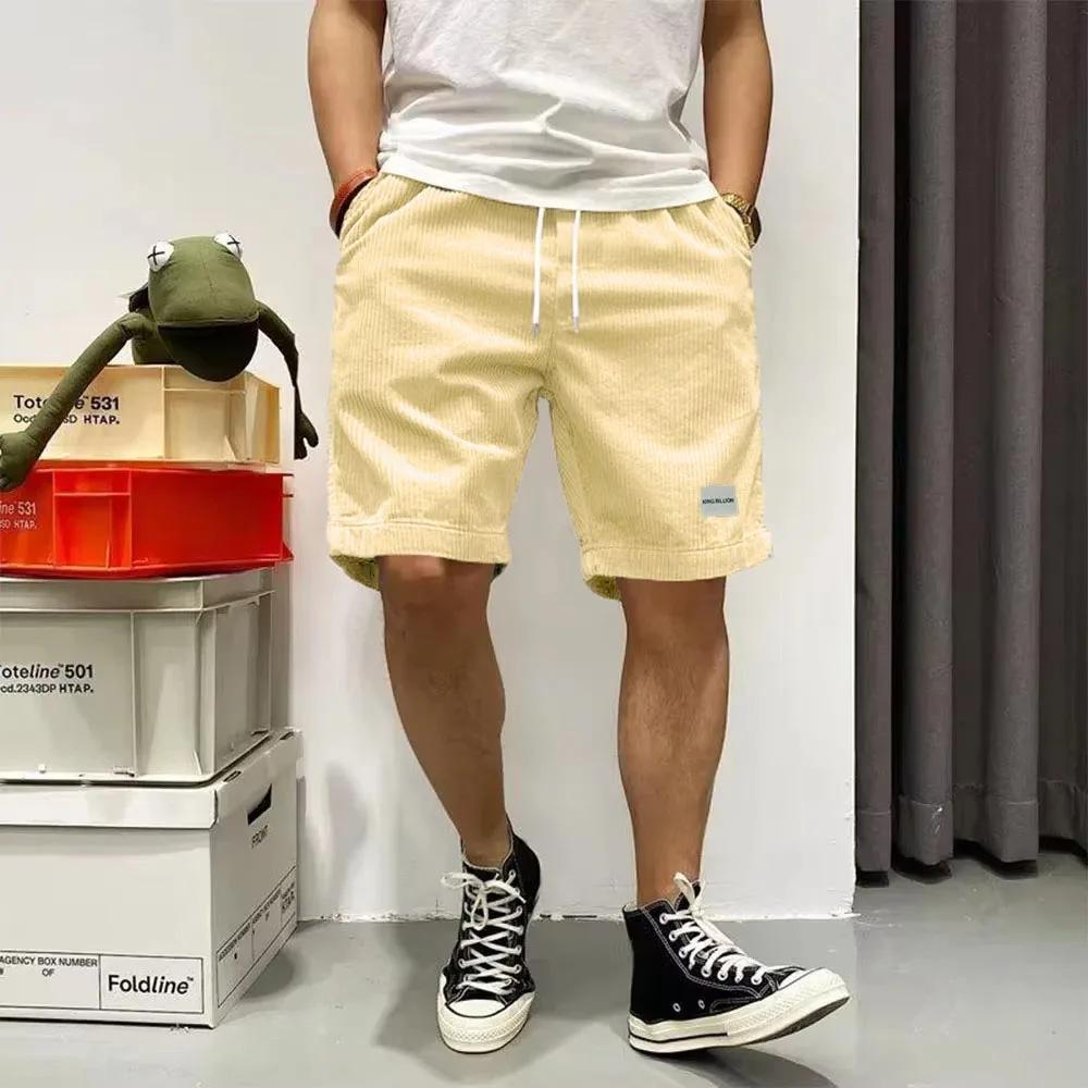 Short d'été en velours côtelé pour hommes, pantalon court Baggy, ample, basket-ball, pantalon de sur