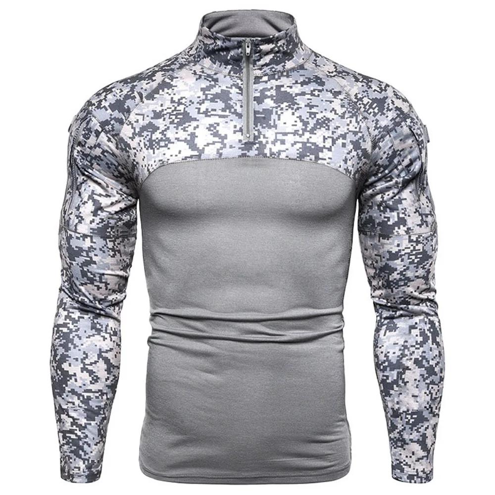 Sweat-shirt tactique à capuche pour hommes, pull d'extérieur à manches longues, léger, col montant,