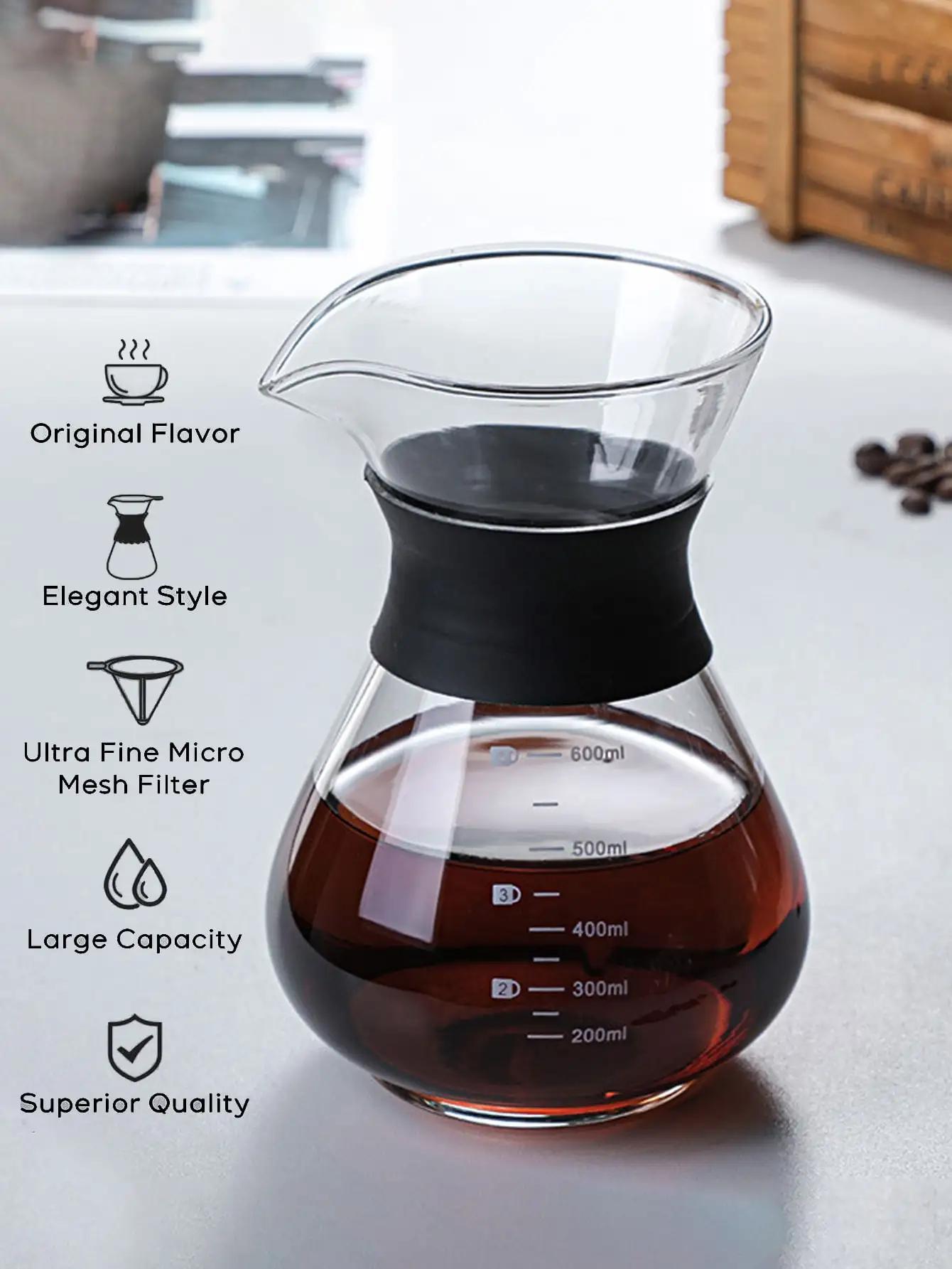 Leeseph Pour Over Coffee Brewer avec filtre à café en acier inoxydable, cafetière goutteur verser av