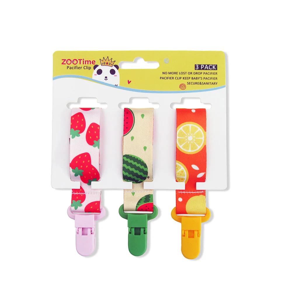 Chaîne bébé sucette factice pince 3 pièces/ensemble personnalisé attache-sucette porte-mamelon pour